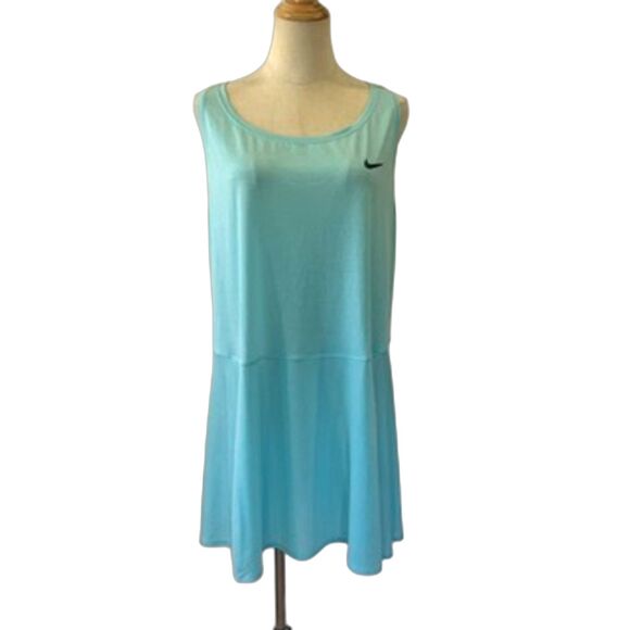 Nike Dri-Fit Court Advantage Tennis Dress Size 1X Plus Light Blue Mini - Picture 2 of 12